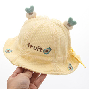 新款防晒帽儿童女童3岁婴儿帽子春秋薄款新生幼儿春夏季渔夫帽可
