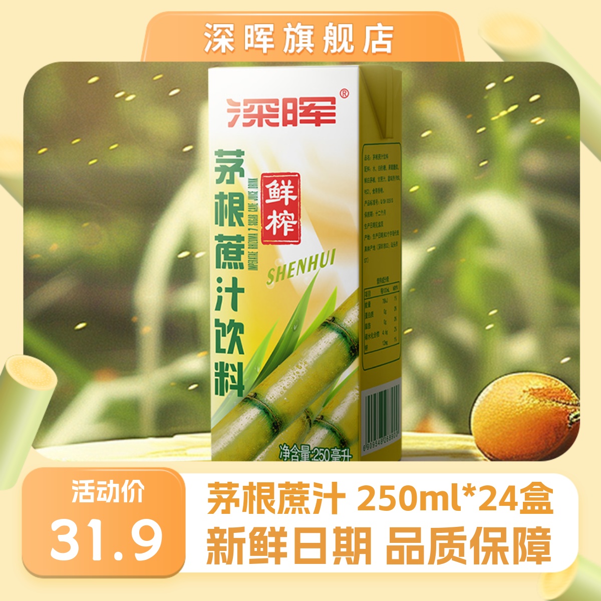 深晖茅根甘蔗汁饮料250ml*24