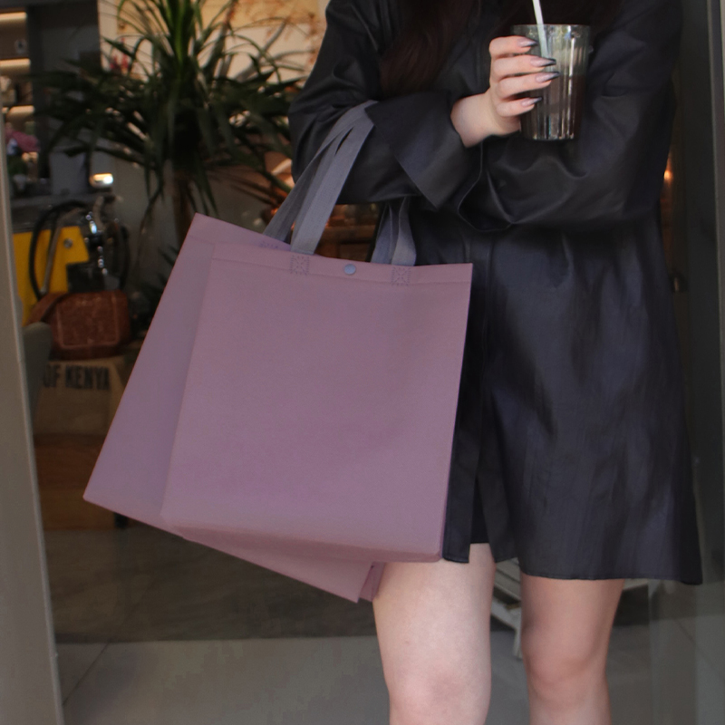 烟灰紫服装店手提袋无纺布袋女装购物袋子定制礼品包装袋衣服打包
