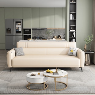 品小户型沙发客厅现代简约轻奢北欧免洗科技布乳胶三人位组合经新