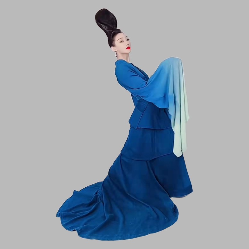 春晚只此青绿同款古典舞蹈服古装表演出服国风诗剧孟庆旸青绿腰