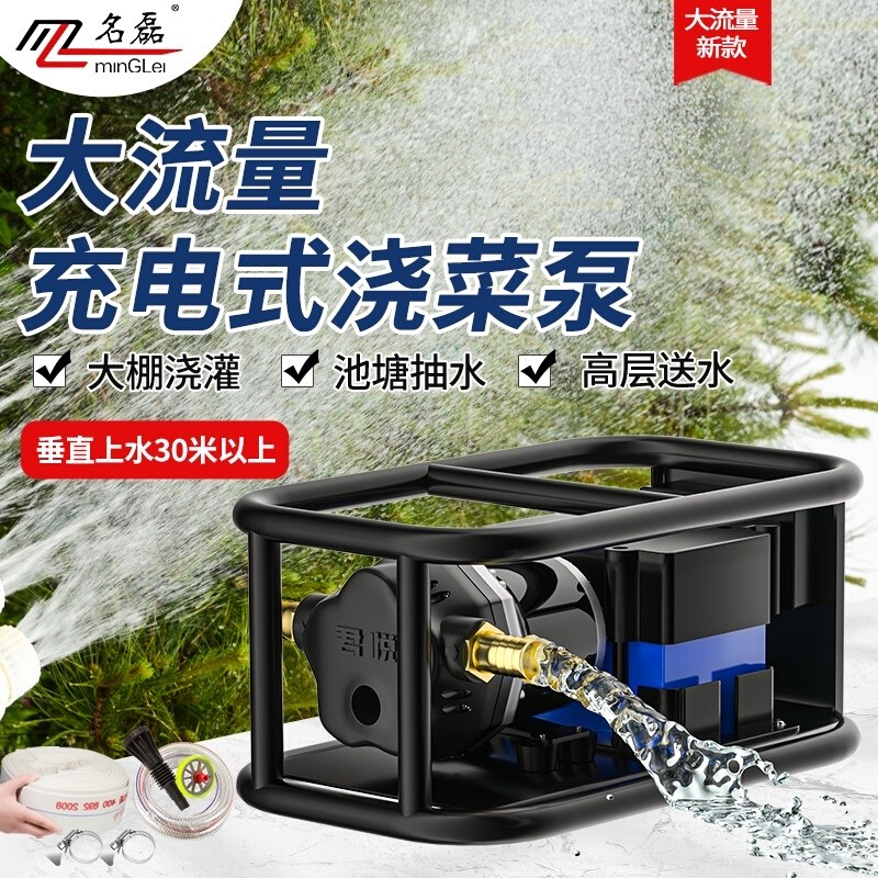 名磊12v充电式抽水泵农村浇菜神器浇水机农用灌溉户外浇地抽水机