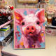 油画小猪数字油画diy填充填色手工绘生肖猪丙烯油彩画装饰画挂画