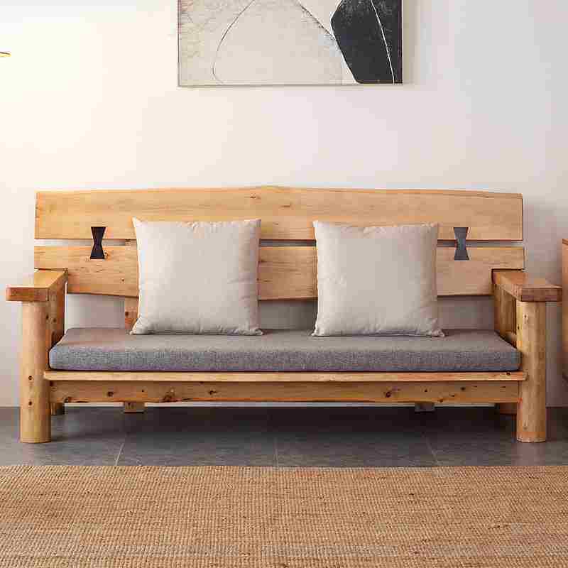 全实木原木直排沙发小户型原生态特色创意家具中式柏木组装22米