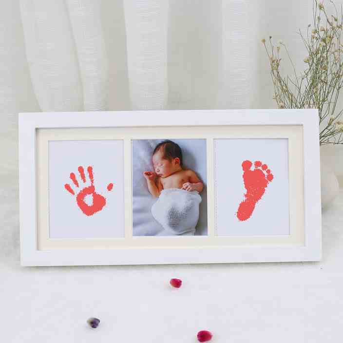 宝宝手脚印相框小脚丫印新生儿手足印婴儿周岁满月手印纪念品礼物