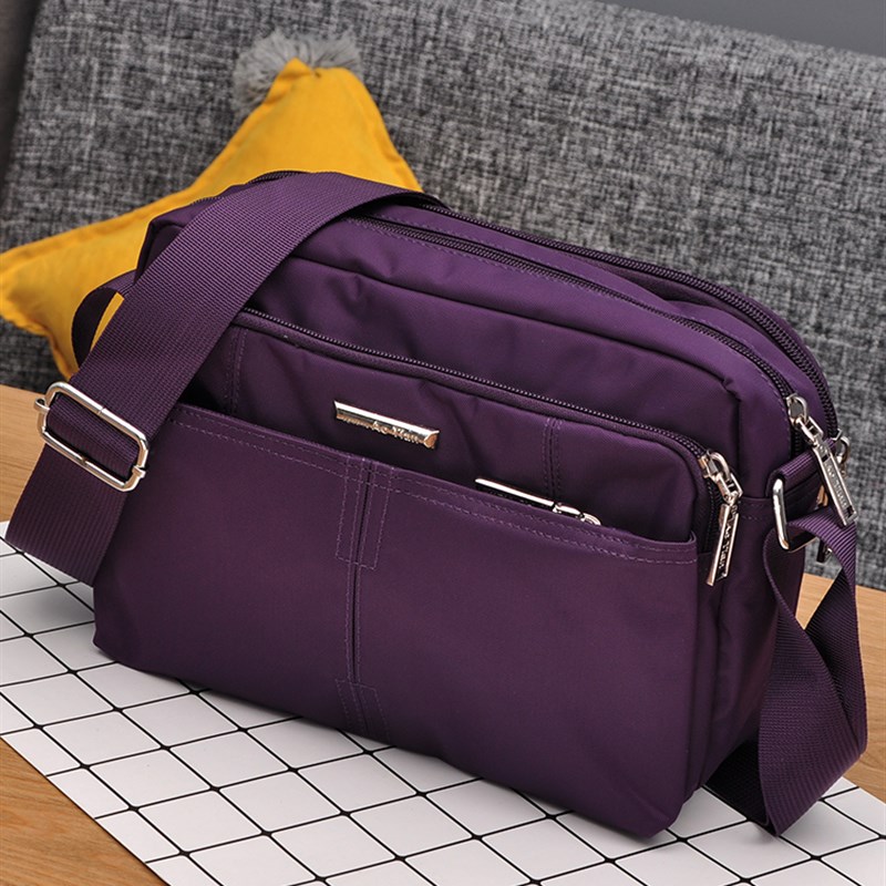 布单肩斜挎包女包防水轻便休闲生意收钱包多口袋w帆布尼龙挎包