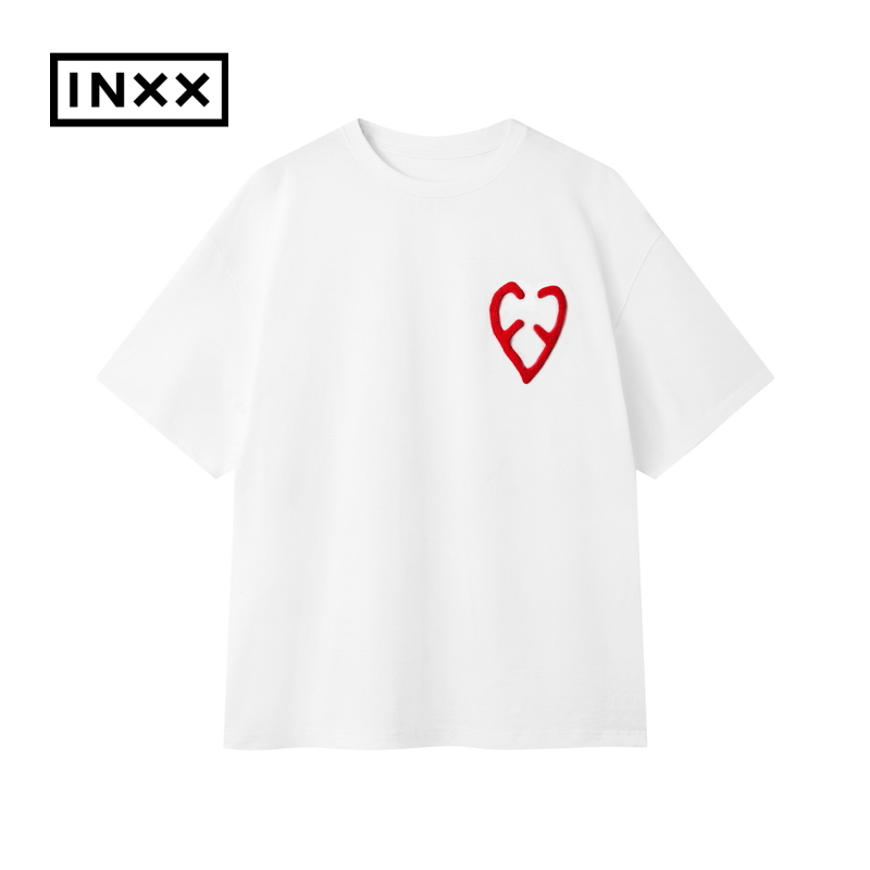 【INXX】ALLPICK 潮牌夏新品刺绣T恤短袖情侣男女同款黑白色