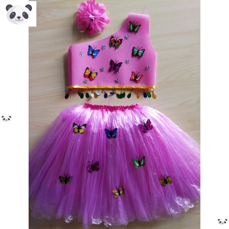 儿童环保演出服装无纺布塑料袋手工制作衣服时装走秀亲子装公主裙