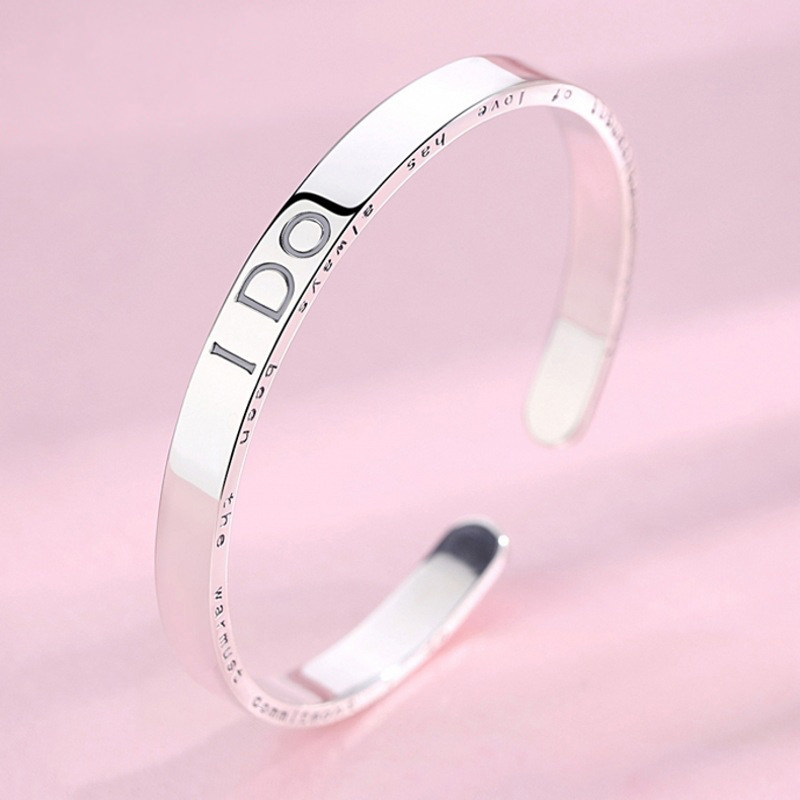 新款ido纯银手镯女s999实心足银开口款手环学生百搭年轻款银镯子