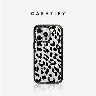 CASETiFY 黑色豹纹适用于iPhone15/14/13/Plus/Pro/Max防摔手机壳