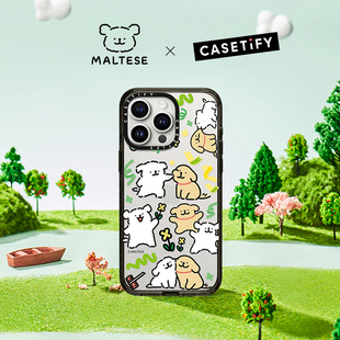 CASETiFY Maltese线条小狗 彩带飞舞  适用于华为Mate60pro/iPhone15/14/Plus/Pro/Max手机壳