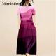 玛丝菲尔时尚减龄休闲套装女夏2024新品设计感渐变色半身裙两件套