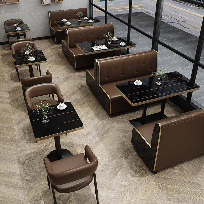 卡座沙发奶茶店桌椅咖啡厅靠墙坐垫