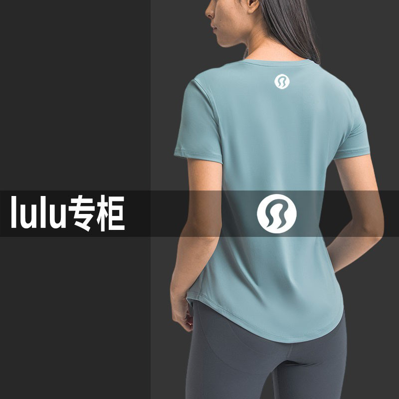 lulu春夏季瑜伽短袖跑步运动T恤健身速干晨跑步训练上衣女半袖