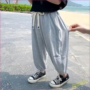 新品巴拉巴拉韩系男童夏季新款儿童防蚊裤时尚印花潮流运动裤轻薄