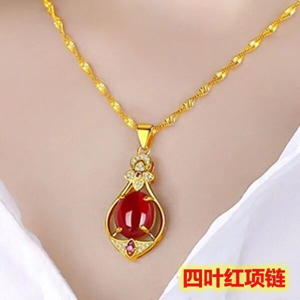 【还剩88件】金六福真金项链女新品百搭水滴吊坠气质送情人节9999