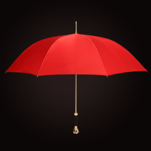 红伞结婚新娘伞自动伞长柄复古中式婚礼出嫁伞情侣女轻奢玫瑰花柄