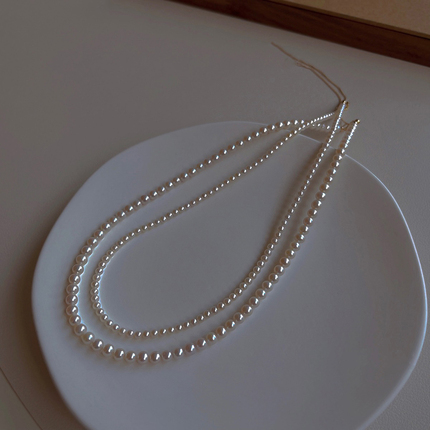 天然淡水极细小米珠项链女2023年新款设计感高级小众珍珠锁骨链女