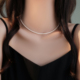 日韩极细小米珠珍珠项链女小众设计感锁骨链2024新款爆款气质颈链