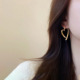韩国网红气质爱心耳环2023年新款潮小众设计感高级纯银耳饰女耳夹