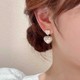 日韩爱心耳环2023新款潮网红气质纯银耳钉小众设计感高级珍珠耳饰