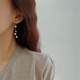 韩国长款流苏珍珠耳夹女无耳洞小众设计感耳环高级蚊香盘纯银耳饰