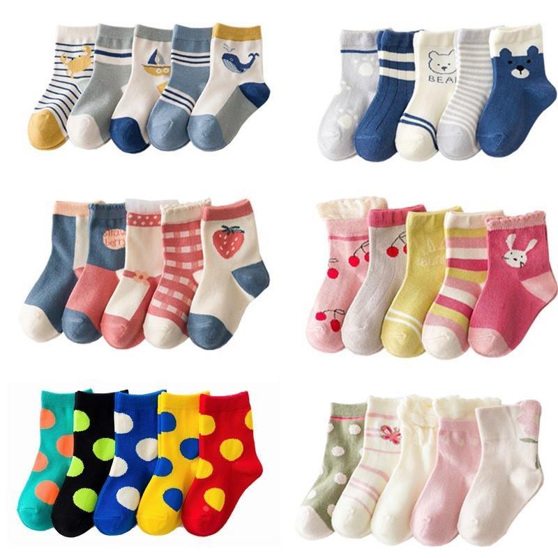 5 Pairs Cotton Kids Socks Warm Winter Socks For Baby Girls C