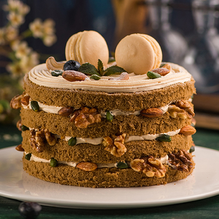 fozoon法颂欧式坚果裸爱生日蛋糕咖啡味坚果送爱人男女友天津同城