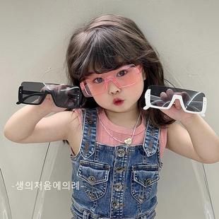 儿童眼镜折叠小众设计感墨镜女童女款女孩宝宝小孩遮阳