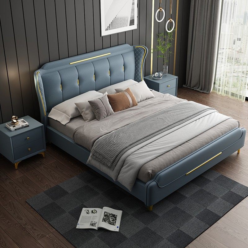 实木床现代简约2021年新款