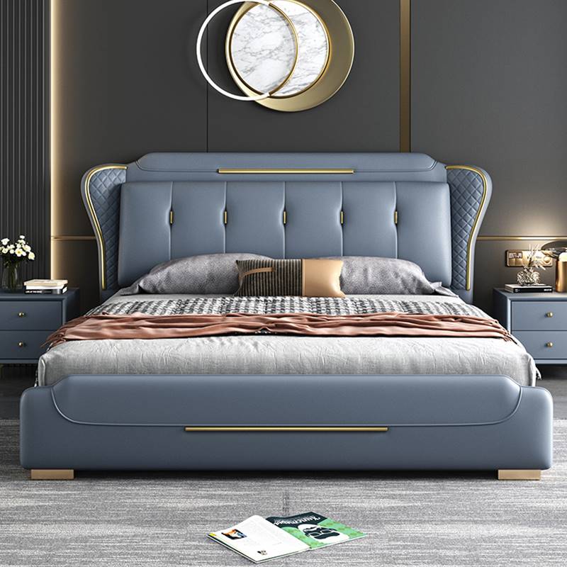 索菲亚北欧轻奢科技布床现代简约主卧1.8米双人床1.5米软靠免洗布