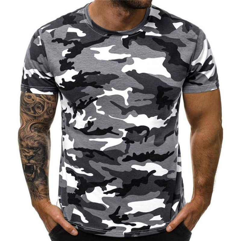 圆领迷彩运动男式T恤Crew neck camouflage sports men's T-shirt