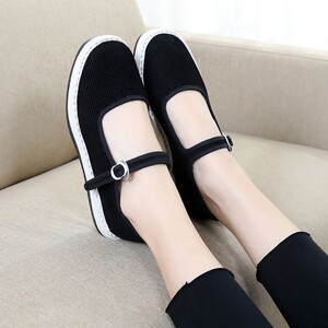 千层底方口布鞋女图片