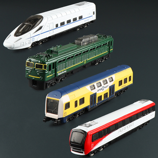 1:64合金绿皮火车蒸汽列车和谐号高铁地铁仿真汽车模型男孩子玩具