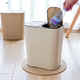 厨房家用干湿分类按压式弹盖垃圾桶卫生间塑料双盖分离垃圾筒纸篓