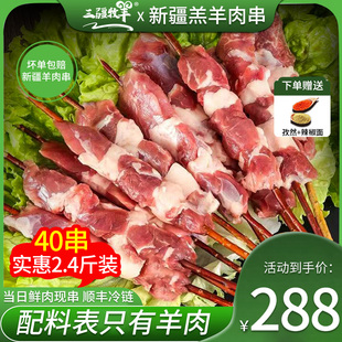 红柳枝新疆羔羊后腿肉大串户外烧烤食材半成品羊肉串三疆牧羊