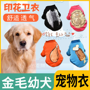 金毛专用图案网红小型犬可爱狗狗衣服夏季薄款幼犬卫衣宠物