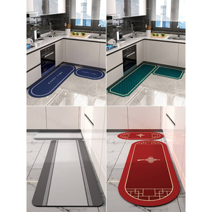 硅藻泥厨房吸水地垫防滑防油耐脏脚垫子新款家用红色免洗可擦地毯
