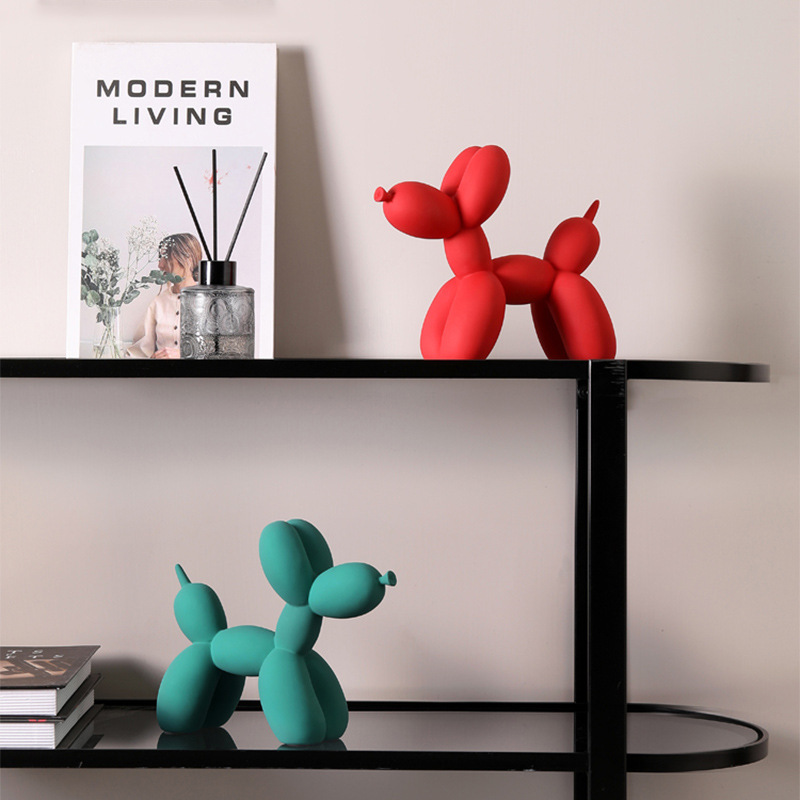北欧气球狗摆件树脂创意简约客厅桌面电视柜家居工艺软装饰品摆设