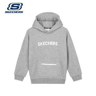 Skechers斯凯奇秋季新款儿童基础百搭男童微绒针织卫衣L421B058