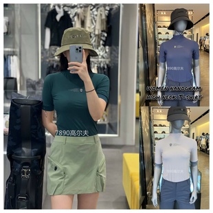女士amazingcre高尔夫服装24夏款半高领冷感短袖运动T恤韩国代购