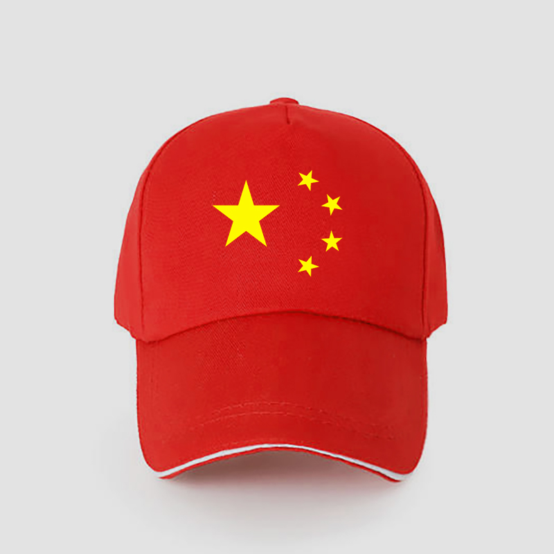 国庆小红帽鸭舌帽遮阳帽五星爱国帽子定制logo志愿者中国梦旅游帽