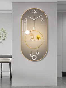 钟表挂钟客厅2022新款简约现代家用餐厅玄关装饰画静音时钟挂墙