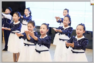原创高端儿童合唱演出服女童舞蹈蓬蓬裙小学生合唱团朗诵表演服装