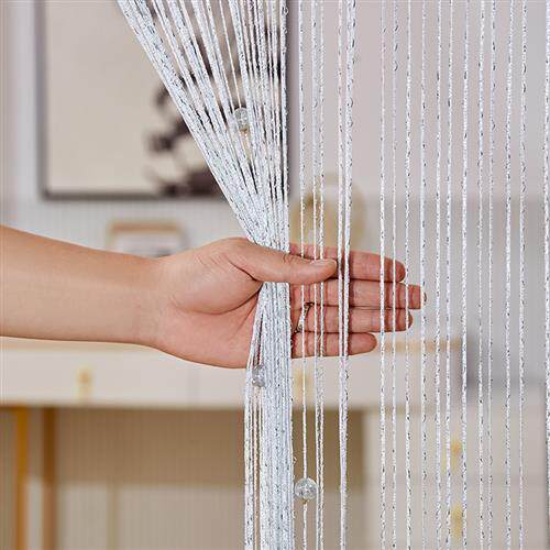 线帘2022年新款玄关帘子流苏隔断帘成品窗帘装饰门帘白色流苏珠帘