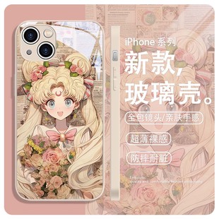 复古美少女战士iphone15适用苹果13手机壳苹果14水冰月14promax卡通12十五11pro少女x显眼包xr动漫7姐妹8plus