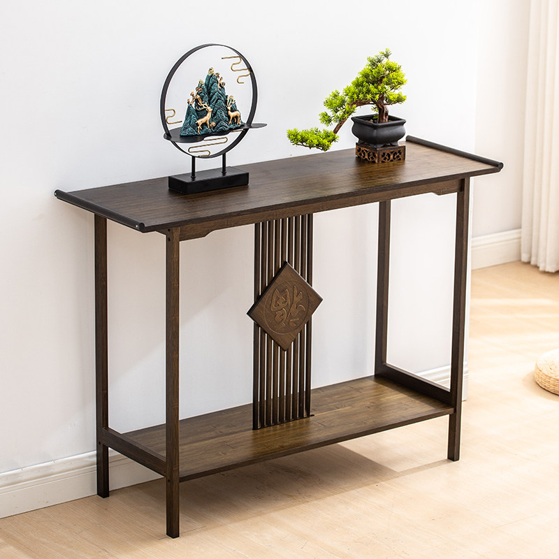 玄关台实木门厅靠墙玄关供桌现代简约客厅条案端景台新中式玄关柜