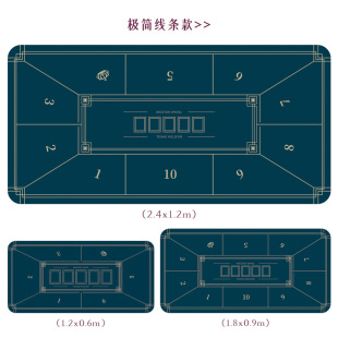 高端绒布定制锁边德州扑克专用桌垫桌布长方形圆形橡胶扑克垫专用