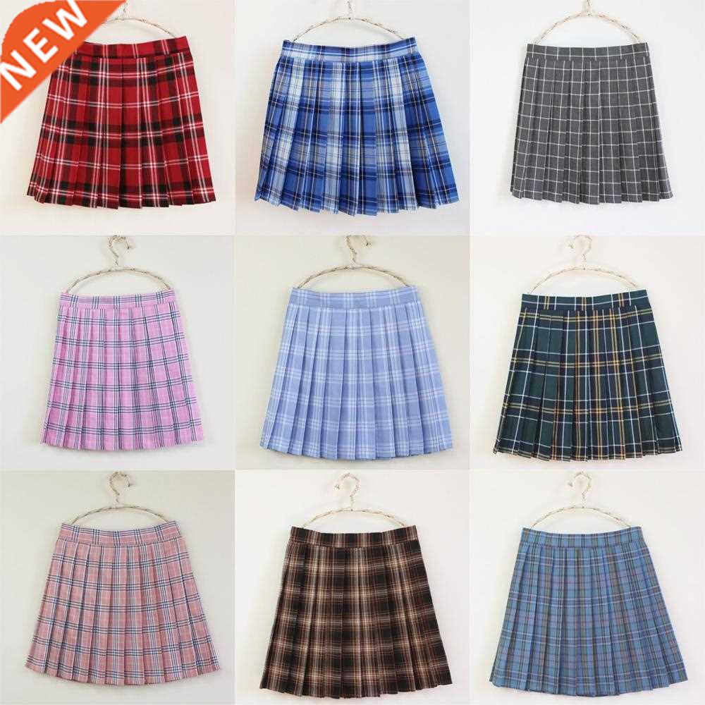The New Campus Style High-waisted A-line Skirt Sweet Plaid P