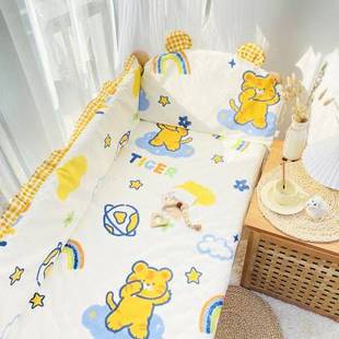 婴儿床床围栏防撞软包拼接儿童宝宝床四季纯棉软包围挡可拆洗床品